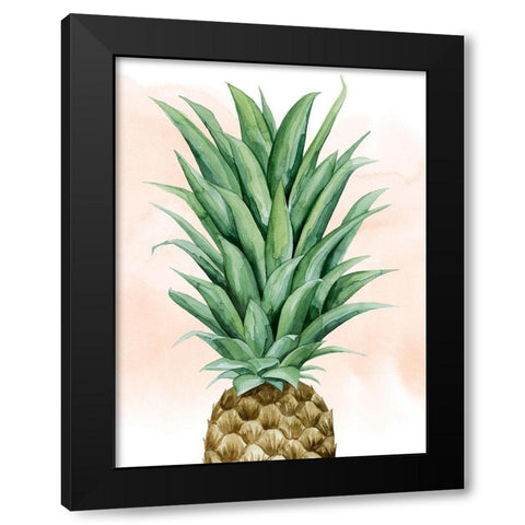 Pineapple on Coral II Black Modern Wood Framed Art Print by Popp, Grace