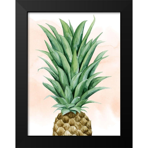 Pineapple on Coral II Black Modern Wood Framed Art Print by Popp, Grace