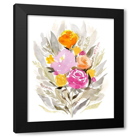 Pastel Sprig II Black Modern Wood Framed Art Print with Double Matting by Borges, Victoria