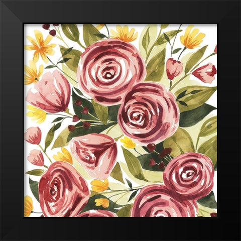 Rouge Bouquet I Black Modern Wood Framed Art Print by Popp, Grace
