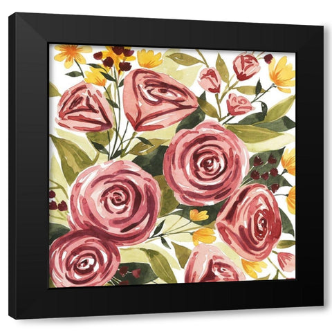 Rouge Bouquet II Black Modern Wood Framed Art Print by Popp, Grace