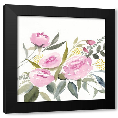 Rosebud Watercolor I Black Modern Wood Framed Art Print by Borges, Victoria