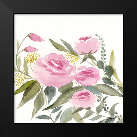 Rosebud Watercolor II Black Modern Wood Framed Art Print by Borges, Victoria