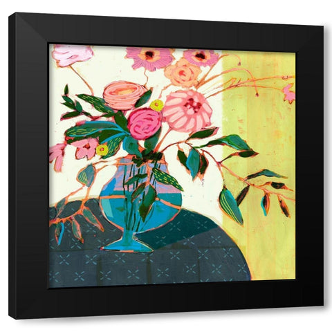 Fanciful Flowers I Black Modern Wood Framed Art Print by Borges, Victoria