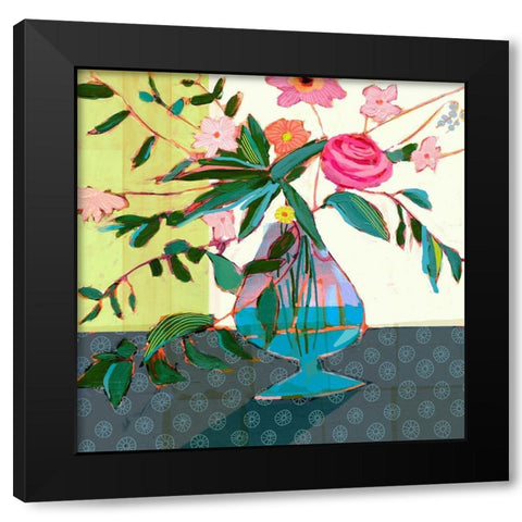 Fanciful Flowers II Black Modern Wood Framed Art Print with Double Matting by Borges, Victoria