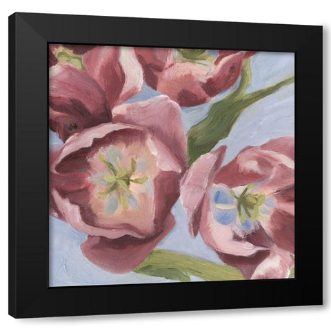 Mauve Tulips I Black Modern Wood Framed Art Print by Scarvey, Emma
