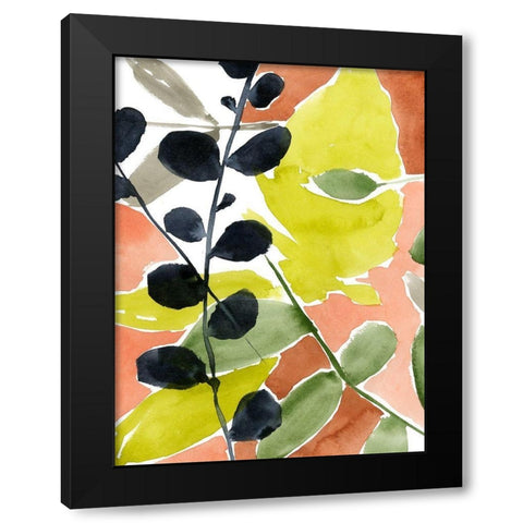 Tropic Fun II Black Modern Wood Framed Art Print with Double Matting by Goldberger, Jennifer