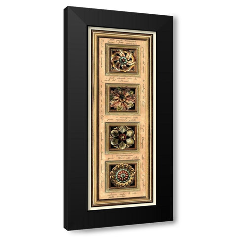 Rosette Panel II Black Modern Wood Framed Art Print with Double Matting by Vision Studio