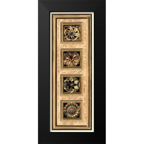 Rosette Panel II Black Modern Wood Framed Art Print by Vision Studio