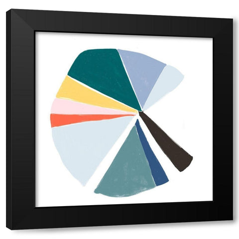 Color Wheel V Black Modern Wood Framed Art Print by Vess, June Erica