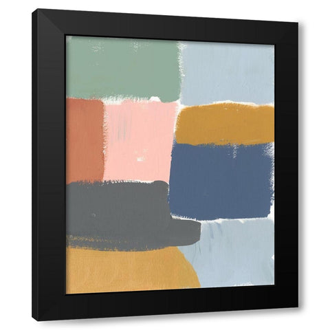 Muted Color Block I Black Modern Wood Framed Art Print by Goldberger, Jennifer