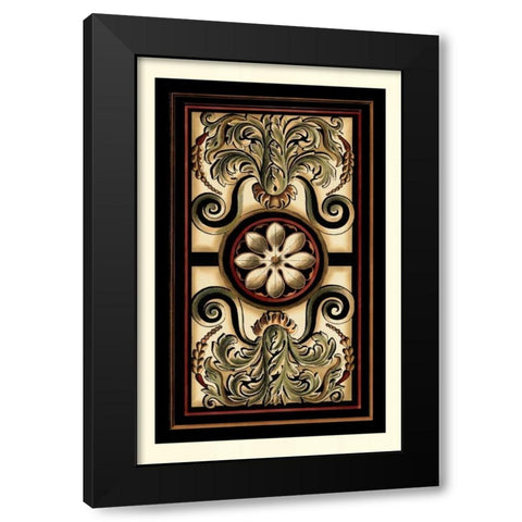 Panel Motifs I Black Modern Wood Framed Art Print with Double Matting by Vision Studio