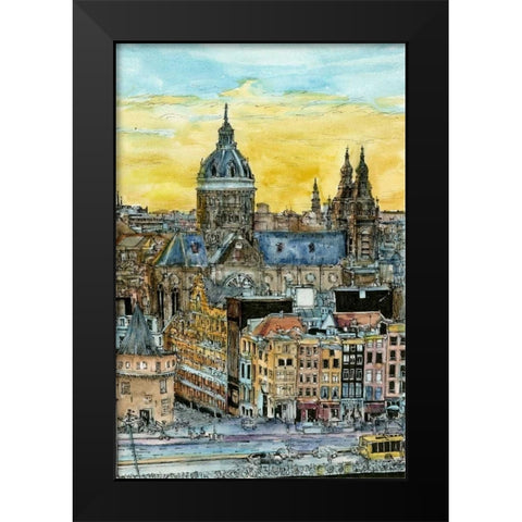 European Afternoon V Black Modern Wood Framed Art Print by Wang, Melissa