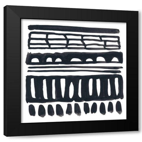 Weft I Black Modern Wood Framed Art Print with Double Matting by Vess, June Erica