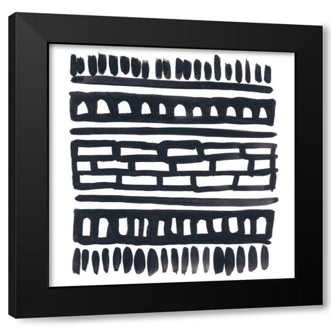 Weft III Black Modern Wood Framed Art Print by Vess, June Erica