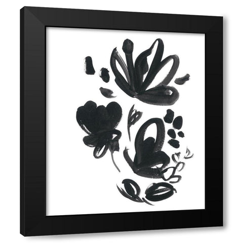 Cameo Bloom IV Black Modern Wood Framed Art Print by Vess, June Erica