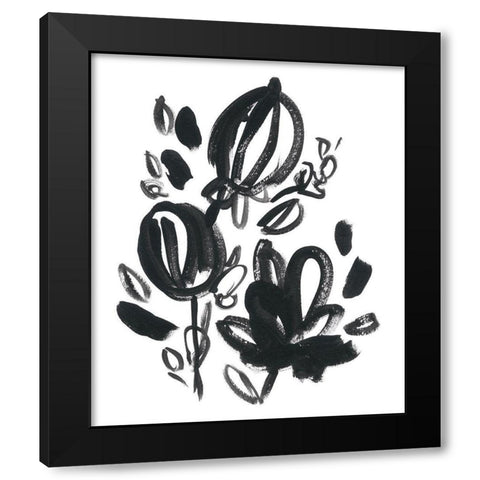 Cameo Bloom VI Black Modern Wood Framed Art Print by Vess, June Erica