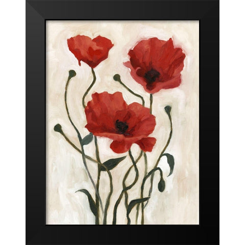 Poppy Bouquet I Black Modern Wood Framed Art Print by Scarvey, Emma