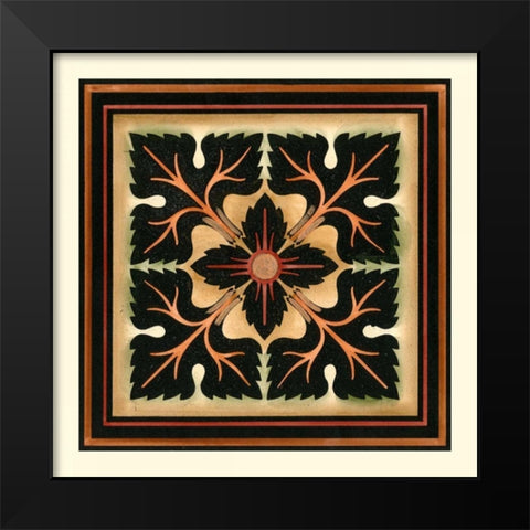 Crackled Square Wood Block III Black Modern Wood Framed Art Print by Vision Studio