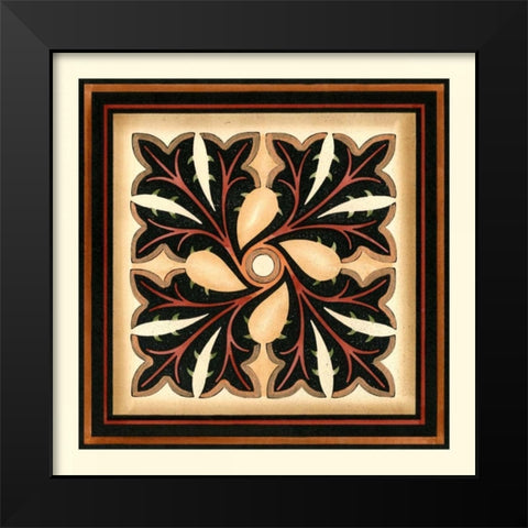 Crackled Square Wood Block V Black Modern Wood Framed Art Print by Vision Studio