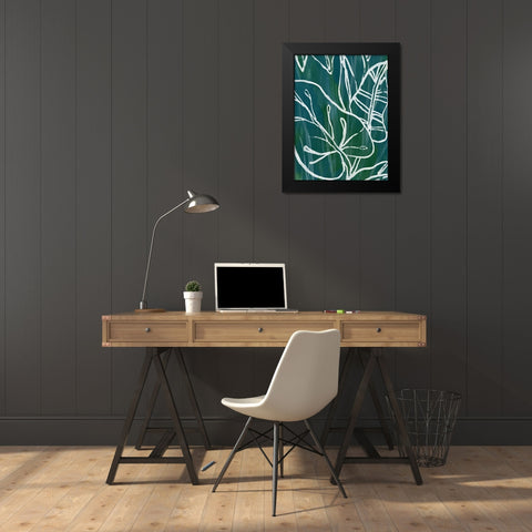 Jungle Batik I Black Modern Wood Framed Art Print by Vess, June Erica