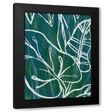 Jungle Batik I Black Modern Wood Framed Art Print by Vess, June Erica