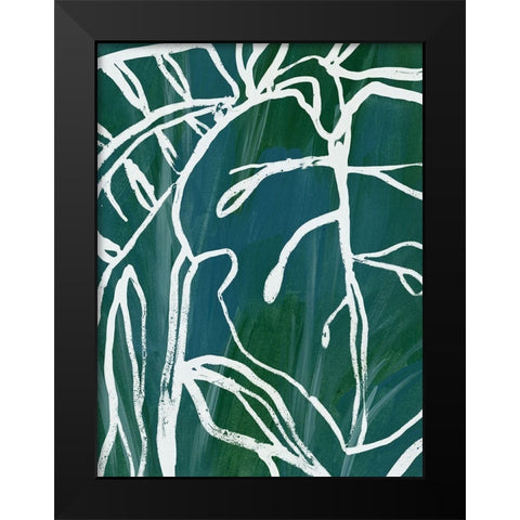 Jungle Batik II Black Modern Wood Framed Art Print by Vess, June Erica