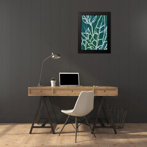 Jungle Batik III Black Modern Wood Framed Art Print by Vess, June Erica