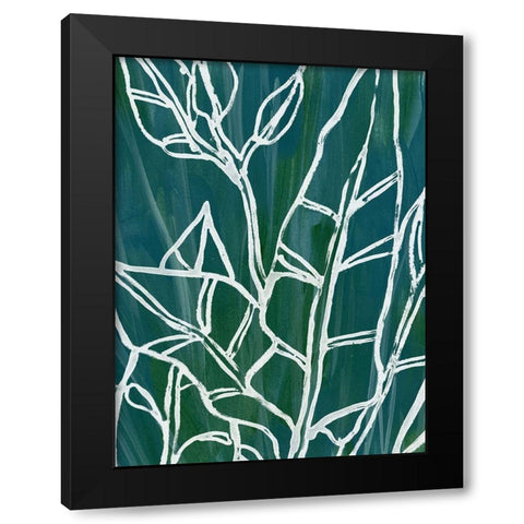 Jungle Batik III Black Modern Wood Framed Art Print by Vess, June Erica