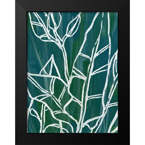 Jungle Batik III Black Modern Wood Framed Art Print by Vess, June Erica