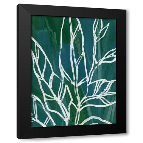 Jungle Batik IV Black Modern Wood Framed Art Print with Double Matting by Vess, June Erica