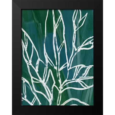 Jungle Batik IV Black Modern Wood Framed Art Print by Vess, June Erica