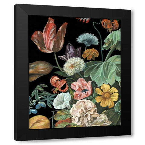 Baroque Floral I Black Modern Wood Framed Art Print with Double Matting by Wang, Melissa