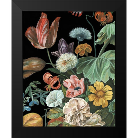 Baroque Floral I Black Modern Wood Framed Art Print by Wang, Melissa