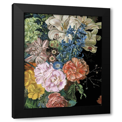 Baroque Floral II Black Modern Wood Framed Art Print with Double Matting by Wang, Melissa