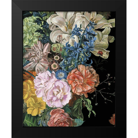 Baroque Floral II Black Modern Wood Framed Art Print by Wang, Melissa