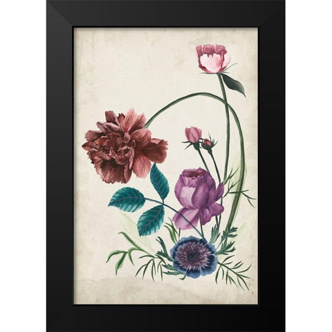 Antique Peony II Black Modern Wood Framed Art Print by Wang, Melissa