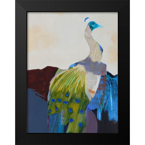 Peacock Transition I Black Modern Wood Framed Art Print by Foregard, Larry