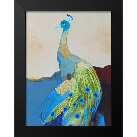 Peacock Transition II Black Modern Wood Framed Art Print by Foregard, Larry