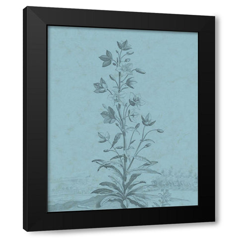 Botanical on Teal II Black Modern Wood Framed Art Print with Double Matting by Vision Studio