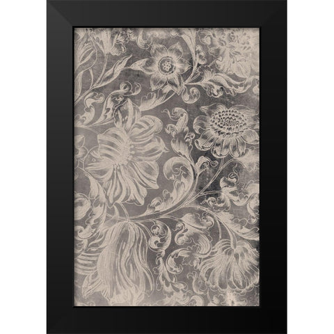 Aged Floral II Black Modern Wood Framed Art Print by Vision Studio