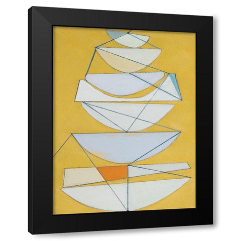 Abstract Sails III Black Modern Wood Framed Art Print by Delamater, Rob