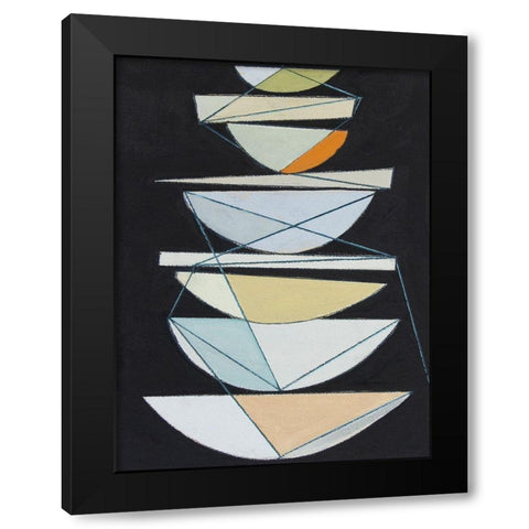 Abstract Sails IV Black Modern Wood Framed Art Print by Delamater, Rob