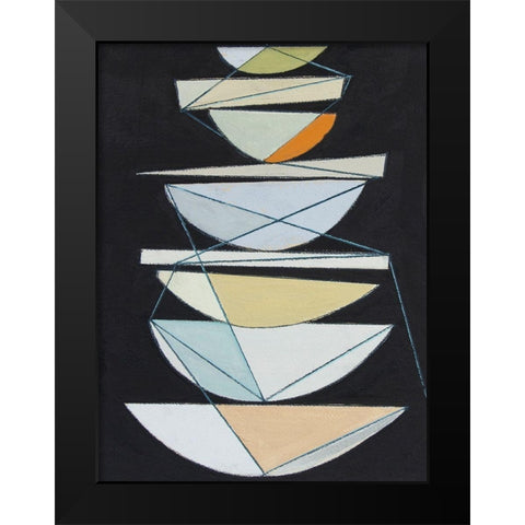 Abstract Sails IV Black Modern Wood Framed Art Print by Delamater, Rob