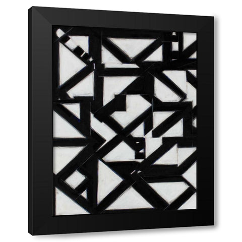 Topographic II Black Modern Wood Framed Art Print with Double Matting by Delamater, Rob