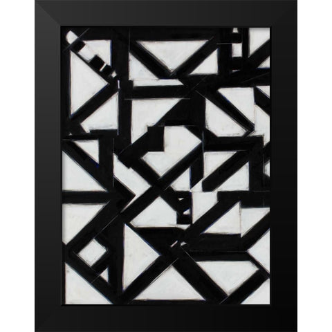 Topographic II Black Modern Wood Framed Art Print by Delamater, Rob
