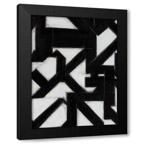 Topographic III Black Modern Wood Framed Art Print with Double Matting by Delamater, Rob