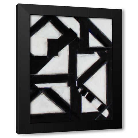 Topographic V Black Modern Wood Framed Art Print by Delamater, Rob