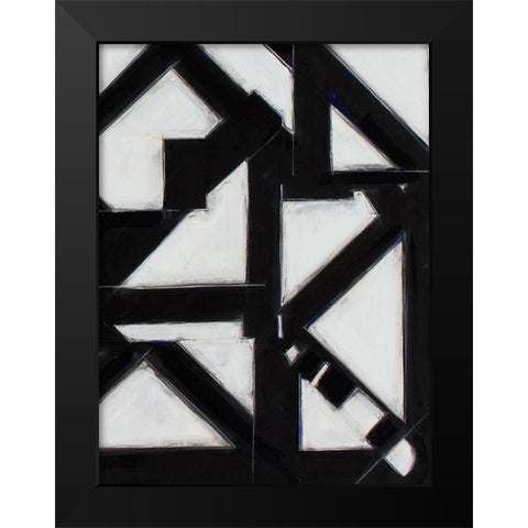 Topographic V Black Modern Wood Framed Art Print by Delamater, Rob
