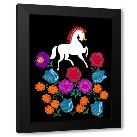 Folksy Arrangement I Black Modern Wood Framed Art Print with Double Matting by Moore, Regina